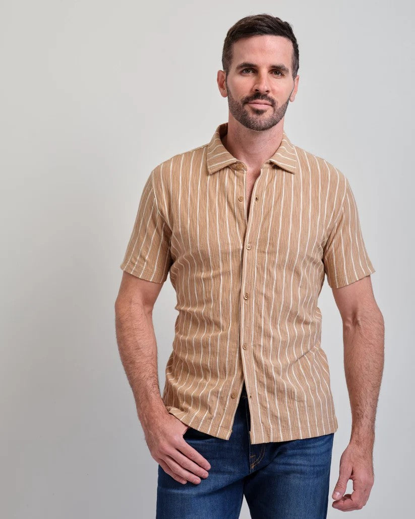 Left Coast Tee Santa Cruz Stripe Short Sleeve Shirt