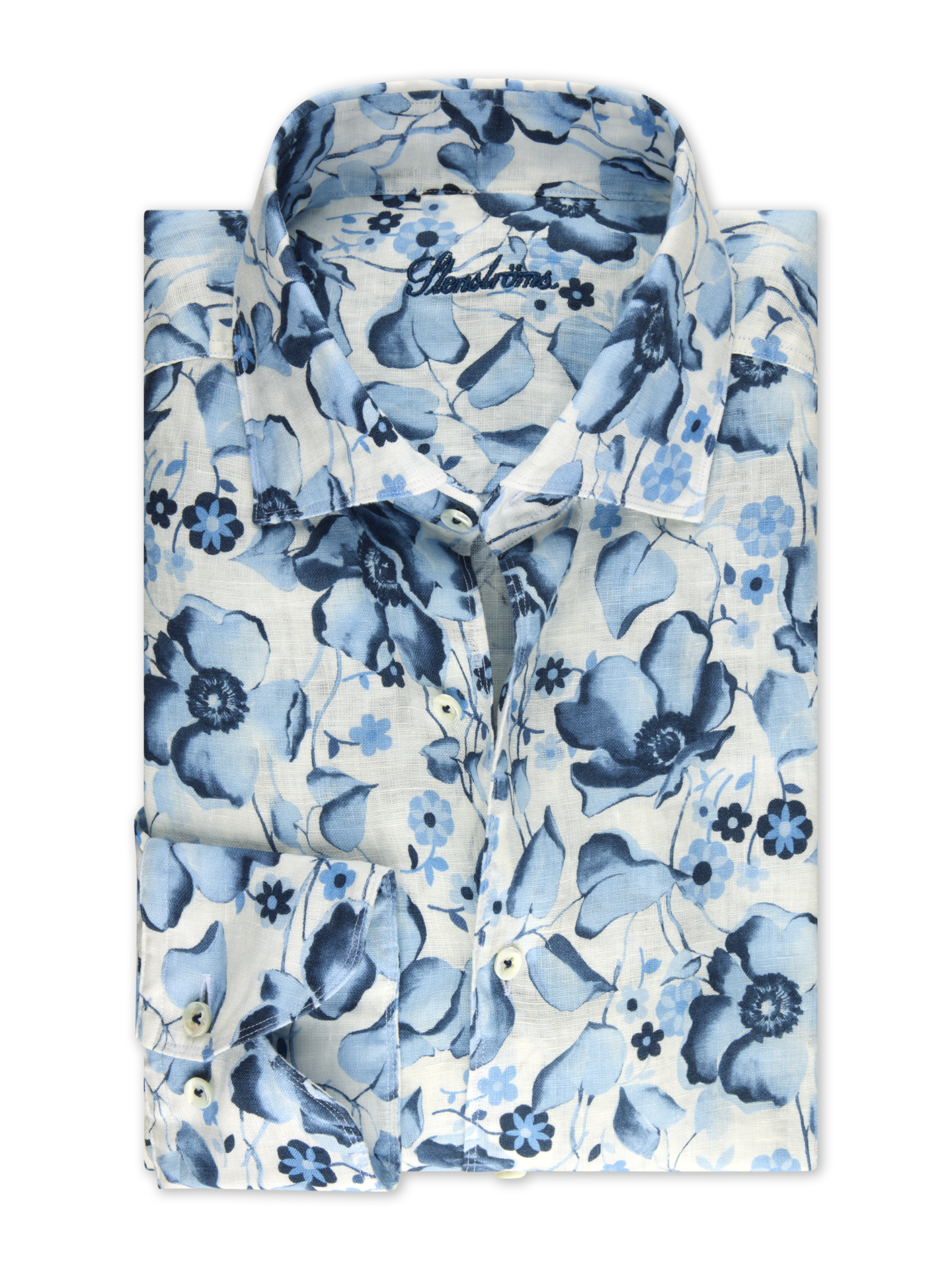 Stenstrom Blue Flower Linen Shirt